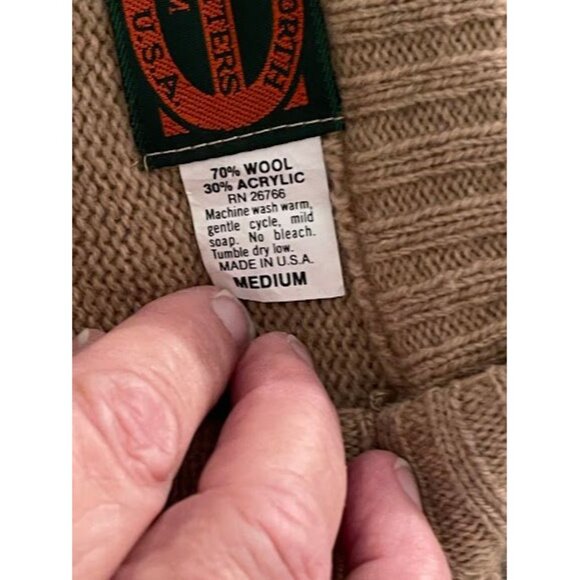 Vintage Royal Knight‎ Argyle Knit Sweater Vest M Wool & Acrylic Beige - Picture 5 of 12